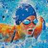 Abstract Swimmer Diamond Paintings