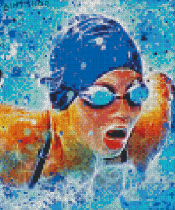 Abstract Swimmer Diamond Paintings