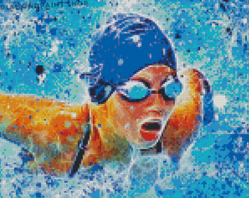 Abstract Swimmer Diamond Paintings