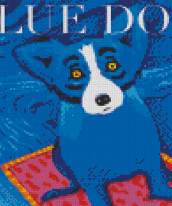 Aesthetic Blue Dog Diamond Paintings