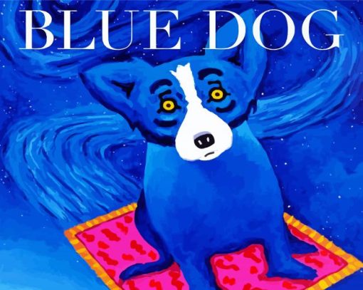 Aesthetic Blue Dog Diamond Paintings