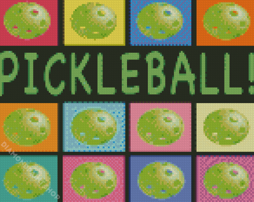 Aesthetic Pickleball Illustration Diamond Paintings