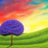 Aesthetic Purple Tree Illustration Diamond Paintings