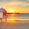 Cadiz Pier At Sunset Diamond Paintings