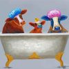 Cute Cows In Bathtub Diamond Paintings