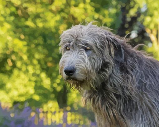 Cute Wolfhound Dog Diamond Paintings