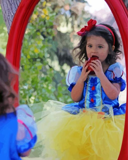 Cute Little Girl In Snow White Costume Diamond Paintings