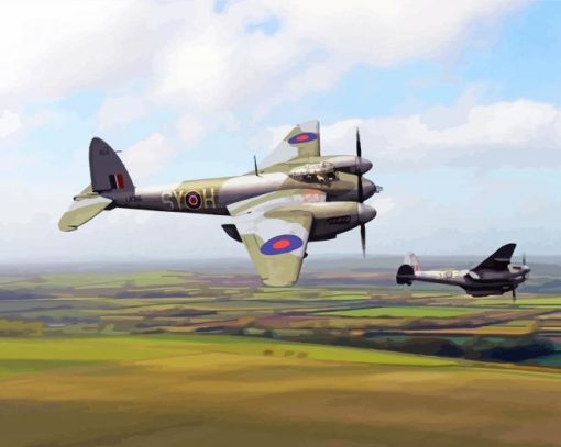 Flying De Havilland Mosquito Diamond Paintings