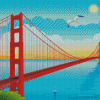 Golden Gate Bridge Across Strait San Francisco Illustration Diamond Paintings