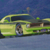 Green Dodge Barracuda Diamond Paintings