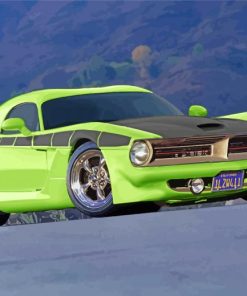 Green Dodge Barracuda Diamond Paintings