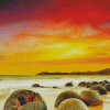 Moeraki Boulders New Zealand Diamond Paintings