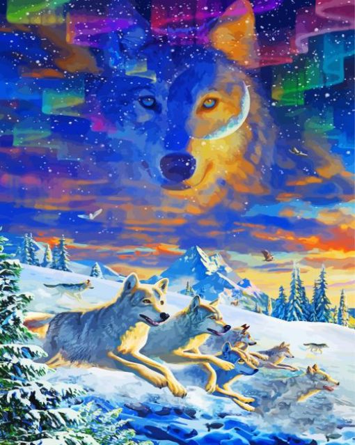 Moonlight Wolf Pack Diamond Paintings