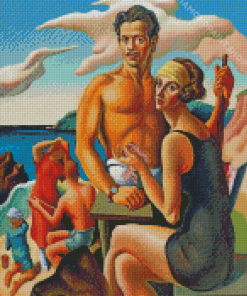 Self Portrait With Rita Thomas Hart Benton Diamond Paintings