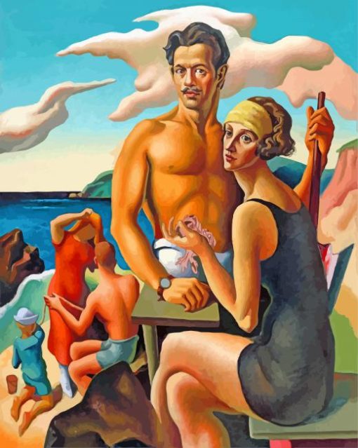 Self Portrait With Rita Thomas Hart Benton Diamond Paintings