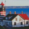 West Quoddy Head Lighthouse Poster Landscape Diamond Paintings