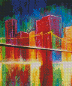 Abstract Colorful Brooklyn Bridge Diamond Paintings