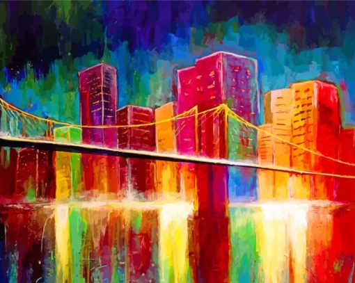 Abstract Colorful Brooklyn Bridge Diamond Paintings