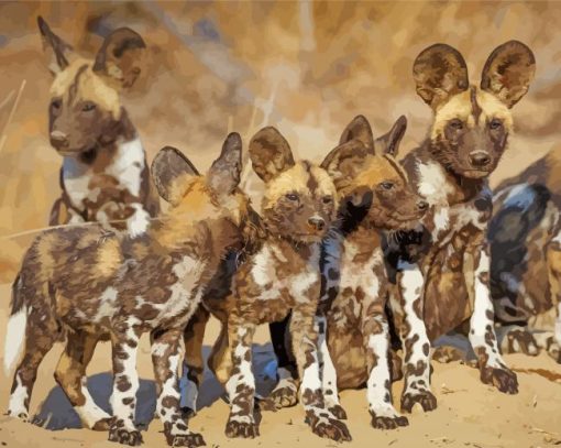 African Hunting Dogs Diamond Paintings