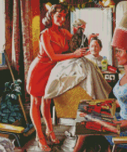 Antique Hair Salon Illustration Diamond Paintings