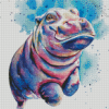 Baby Hippo Art Diamond Paintings