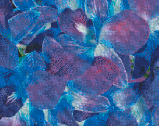 Blue Purple Orchids Diamond Paintings