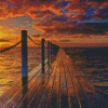 Bridge Over Water Sunset Diamond Paintings