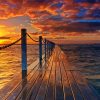 Bridge Over Water Sunset Diamond Paintings