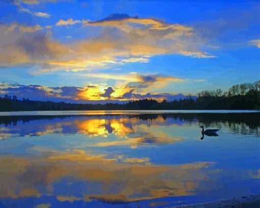 Burnaby Lake At Sunrise Diamond Paintings