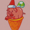 Christmas Pig Ice Cream Diamond Paintings