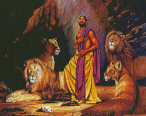 Daniel In The Lions Den Art Diamond Paintings