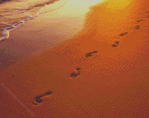 Footprints In Sand Diamond Paintings