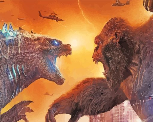 Godzilla And Gorilla Diamond Paintings