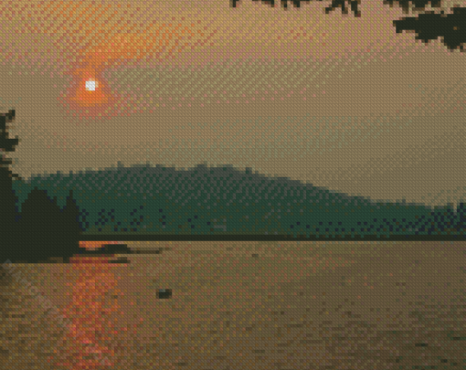 Loon Lake Sunset Diamond Paintings