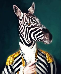 Mr Zebra Portrait Diamond Paintings