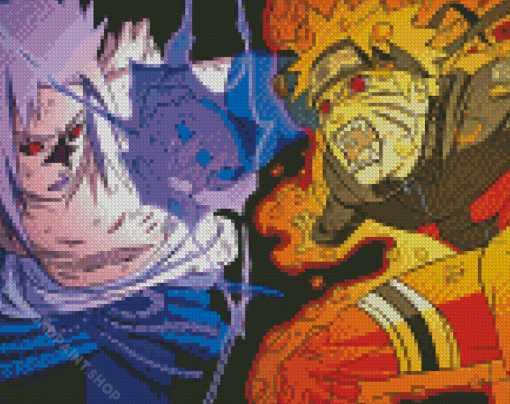 Naruto Vs Sasuke Fight Diamond Painting