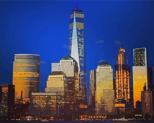 One World Trade Center At Night Diamond Paintings