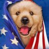 Patriotic Dog Puppy Diamond Paintings