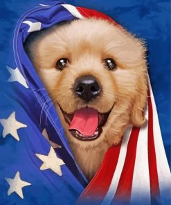 Patriotic Dog Puppy Diamond Paintings