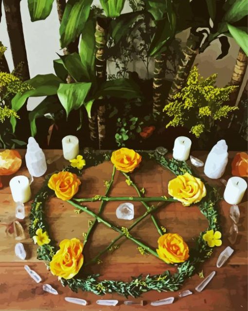 Pentacle On Wiccan Altar Diamond Paintings