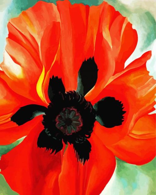 Red Poppy Okeeffe Diamond Paintings