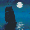 Whydah Ship Silhouette Moonlight Diamond Paintings