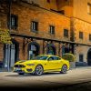 Yellow Mach 1 Mustang Car Diamond Paintings