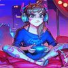 Aesthetic Gamer Girl Illustration Diamond Paintings