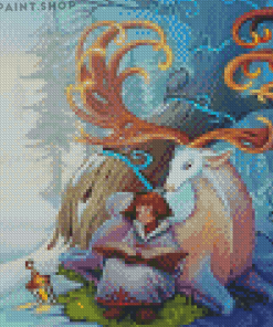 Aesthetic Girl And Deer Diamond Paintings