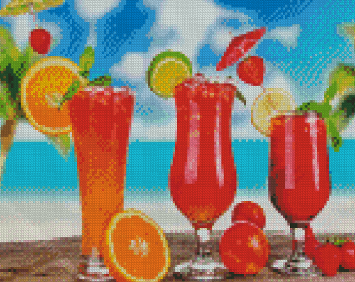 Aesthetic Tropical Drinks Diamond Paintings