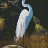 Aesthetic White Heron Bird Diamond Paintings