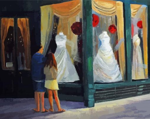 Aesthetic Dress Shop Illustration Diamond Paintings