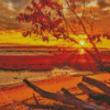 Beach Fall Sunset Diamond Paintings