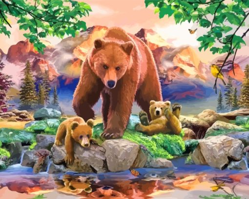 Bears Family Diamond Paintings